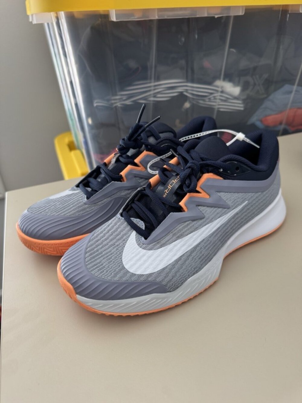 Nike Air Zoom Vapor Pro Tennis Shoes Men's 8.5 Gray Orange New Without Box